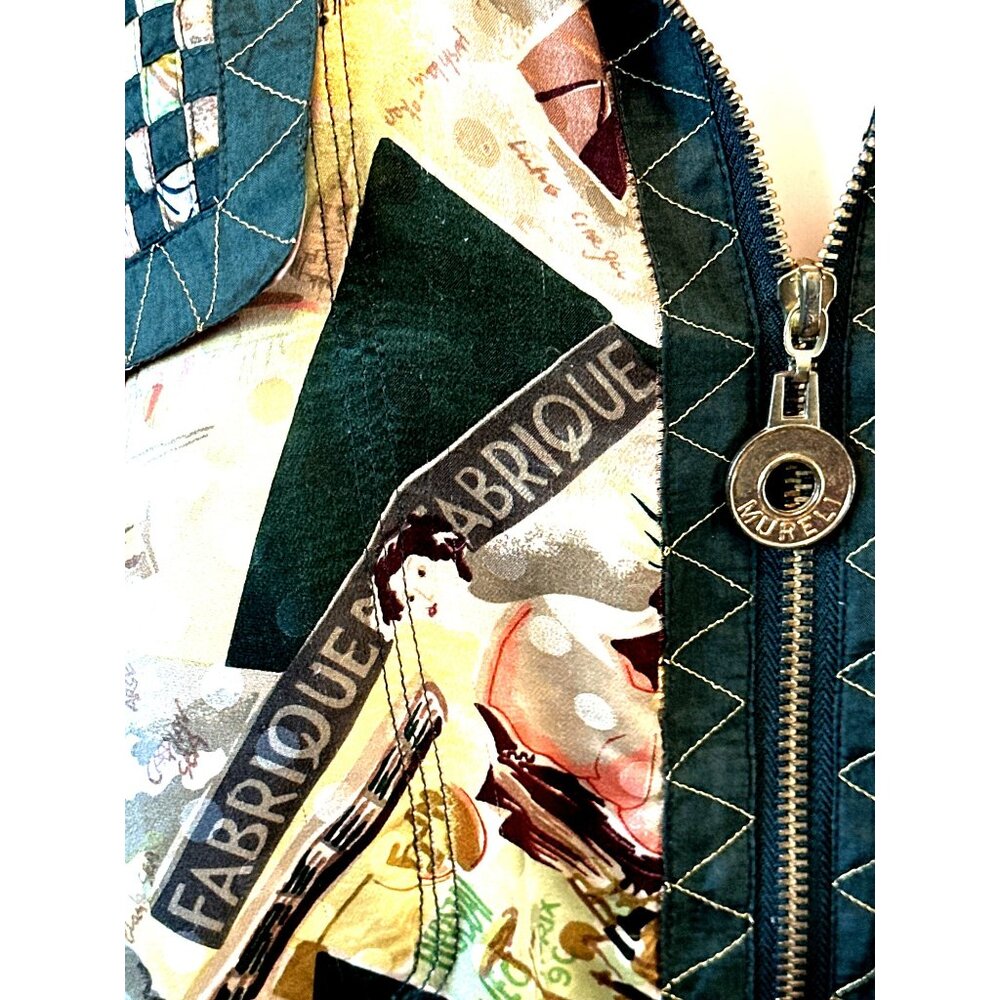 Mureli Small All Silk Wearable Art Vintage Jacket Retro Graphic Print Luxury Chi - Picture 7 of 12